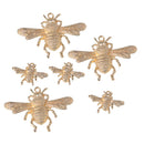6 Pieces Gold Plated Metal Bee Charms Alloy Flatback Craft Sewing Buttons for Garment Bags Shoes Applique Decorations DIY Scrapbooking Embellishment, 2.8 x 2.0 cm - 5.6 x 4.0cm