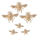 6 Pieces Gold Plated Metal Bee Charms Alloy Flatback Craft Sewing Buttons for Garment Bags Shoes Applique Decorations DIY Scrapbooking Embellishment, 2.8 x 2.0 cm - 5.6 x 4.0cm
