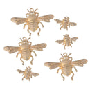 6 Pieces Gold Plated Metal Bee Charms Alloy Flatback Craft Sewing Buttons for Garment Bags Shoes Applique Decorations DIY Scrapbooking Embellishment, 2.8 x 2.0 cm - 5.6 x 4.0cm