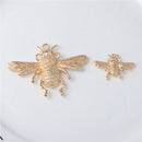 6 Pieces Gold Plated Metal Bee Charms Alloy Flatback Craft Sewing Buttons for Garment Bags Shoes Applique Decorations DIY Scrapbooking Embellishment, 2.8 x 2.0 cm - 5.6 x 4.0cm
