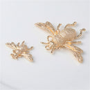6 Pieces Gold Plated Metal Bee Charms Alloy Flatback Craft Sewing Buttons for Garment Bags Shoes Applique Decorations DIY Scrapbooking Embellishment, 2.8 x 2.0 cm - 5.6 x 4.0cm