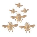 6 Pieces Gold Plated Metal Bee Charms Alloy Flatback Craft Sewing Buttons for Garment Bags Shoes Applique Decorations DIY Scrapbooking Embellishment, 2.8 x 2.0 cm - 5.6 x 4.0cm