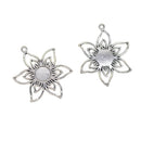 10 Pieces Filigree Flower Blank Cabochon Bezel Settings DIY Pendants Base for Jewelry Making 10mm