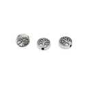 50 Pieces Tibetan Silver Coin Tree Of Life Spacer Metal Beads Jewelry Making