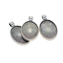 20 Pieces Oval Pendant Trays - 20 x 30 mm - Antique Silver, Pendant Blanks Cameo Bezel Cabochon Settings - for DIY Jewelry Making Necklace Bracelet Findings