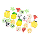 22 Pieces Lots Mixed DIY Flatbacks Resin Flat Back Pitaya Orange Apple Watermelon Carambola Banana Kiwi Cabochon Buttons Scrapbooking Slime Charm DIY Embellishment Craft