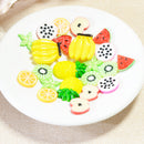 22 Pieces Lots Mixed DIY Flatbacks Resin Flat Back Pitaya Orange Apple Watermelon Carambola Banana Kiwi Cabochon Buttons Scrapbooking Slime Charm DIY Embellishment Craft
