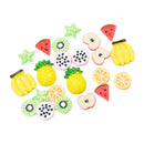 22 Pieces Lots Mixed DIY Flatbacks Resin Flat Back Pitaya Orange Apple Watermelon Carambola Banana Kiwi Cabochon Buttons Scrapbooking Slime Charm DIY Embellishment Craft