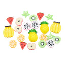 22 Pieces Lots Mixed DIY Flatbacks Resin Flat Back Pitaya Orange Apple Watermelon Carambola Banana Kiwi Cabochon Buttons Scrapbooking Slime Charm DIY Embellishment Craft