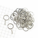 50 Pieces Split Key Rings with Chain Bulk for DIY Key Chains Accessories Arts Crafts, Jewelry Making Findings, 25mm / 1 inch
