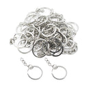 50 Pieces Split Key Rings with Chain Bulk for DIY Key Chains Accessories Arts Crafts, Jewelry Making Findings, 25mm / 1 inch