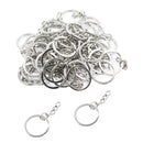 50 Pieces Split Key Rings with Chain Bulk for DIY Key Chains Accessories Arts Crafts, Jewelry Making Findings, 25mm / 1 inch