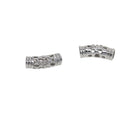12Pieces White Gold Plated Filigree Tube Beads Bracelet DIY Jewelry Findings