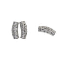 12Pieces White Gold Plated Filigree Tube Beads Bracelet DIY Jewelry Findings
