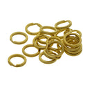 15 mm DIY Leather Handmade Flat Split Solid Brass Antique Key Rings Loop Findings Connector Pack of 20 Pcs