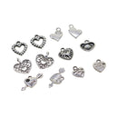 60 Pcs Mixed Tibetan Silver Plated Heart Love Charms with Arrow Pendants Jewellery Making DIY Crafts Accessories DIY Valentines Gift