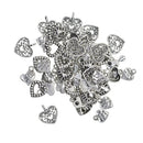 60 Pcs Mixed Tibetan Silver Plated Heart Love Charms with Arrow Pendants Jewellery Making DIY Crafts Accessories DIY Valentines Gift