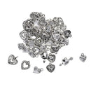60 Pcs Mixed Tibetan Silver Plated Heart Love Charms with Arrow Pendants Jewellery Making DIY Crafts Accessories DIY Valentines Gift