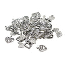 60 Pcs Mixed Tibetan Silver Plated Heart Love Charms with Arrow Pendants Jewellery Making DIY Crafts Accessories DIY Valentines Gift