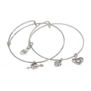 60 Pcs Mixed Tibetan Silver Plated Heart Love Charms with Arrow Pendants Jewellery Making DIY Crafts Accessories DIY Valentines Gift