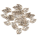 30 Pieces Natural Cut Hollow Wood Leaf Shapes Shabby Chic Wooden Embellishment Scrapbooking Craft DIY Wind Chimes Wedding Table Home Hanging Decorations