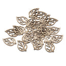 30 Pieces Natural Cut Hollow Wood Leaf Shapes Shabby Chic Wooden Embellishment Scrapbooking Craft DIY Wind Chimes Wedding Table Home Hanging Decorations