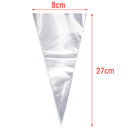 50 Pieces Cone Clear Sweet Chocolate Candy Cupcake Wrapper Birthday Party Favor Gifts Display Cellophane Cello Bags Decoration 27 x 8 cm