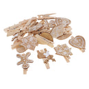 20Piecesvintage wooden mini pegs craft wood colour photo hanging spring clips