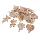 20Piecesvintage wooden mini pegs craft wood colour photo hanging spring clips