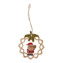 Pack of 6 Mixed Christmas Xmas Tree Pendants Hanging Santa Claus Elk Snowman Bauble Crafts Wooden Christmas Decoration Home Party Decor Favours Wooden Hanging Crafts