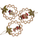Pack of 6 Mixed Christmas Xmas Tree Pendants Hanging Santa Claus Elk Snowman Bauble Crafts Wooden Christmas Decoration Home Party Decor Favours Wooden Hanging Crafts