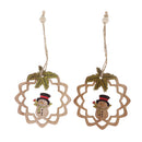 Pack of 6 Mixed Christmas Xmas Tree Pendants Hanging Santa Claus Elk Snowman Bauble Crafts Wooden Christmas Decoration Home Party Decor Favours Wooden Hanging Crafts