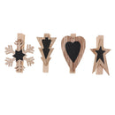 20 Pieces Mini Wooden Pegs Tiny Small Craft Christmas Wedding Hanging Photo Small Clips Wood Art Card Clips for Scrapbooking Card Making Handmade Crafts