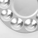 Round Professional Aluminium Paint Platte Tray 10 Wells Artist Art Palette Best for Acrylic, Oil, Watercolor Paints, Make Up Paints, Body Paints - 17cm, Pack of 1
