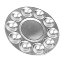 Round Professional Aluminium Paint Platte Tray 10 Wells Artist Art Palette Best for Acrylic, Oil, Watercolor Paints, Make Up Paints, Body Paints - 17cm, Pack of 1