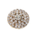 5 Pieces Round Alloy Rhinestone Crystal Flatback Craft Buttons Embellishment for DIY Clothing Bag Decoration