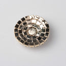 5 Pieces Round Alloy Rhinestone Crystal Flatback Craft Buttons Embellishment for DIY Clothing Bag Decoration