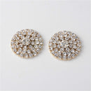 5 Pieces Round Alloy Rhinestone Crystal Flatback Craft Buttons Embellishment for DIY Clothing Bag Decoration