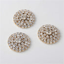 5 Pieces Round Alloy Rhinestone Crystal Flatback Craft Buttons Embellishment for DIY Clothing Bag Decoration