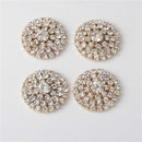 5 Pieces Round Alloy Rhinestone Crystal Flatback Craft Buttons Embellishment for DIY Clothing Bag Decoration