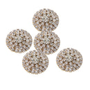 5 Pieces Round Alloy Rhinestone Crystal Flatback Craft Buttons Embellishment for DIY Clothing Bag Decoration