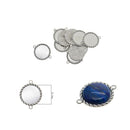 10 Pieces Fit 25mm One Sided Double Loop Hanging Classical Cameo Cabochon Base Setting For DIY Necklace Bracelet Jewelry Findings