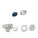 10 Pieces Fit 25mm One Sided Double Loop Hanging Classical Cameo Cabochon Base Setting For DIY Necklace Bracelet Jewelry Findings