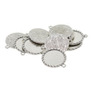 10 Pieces Fit 25mm One Sided Double Loop Hanging Classical Cameo Cabochon Base Setting For DIY Necklace Bracelet Jewelry Findings