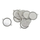 10 Pieces Fit 25mm One Sided Double Loop Hanging Classical Cameo Cabochon Base Setting For DIY Necklace Bracelet Jewelry Findings
