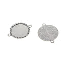10 Pieces Fit 25mm One Sided Double Loop Hanging Classical Cameo Cabochon Base Setting For DIY Necklace Bracelet Jewelry Findings