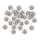 30 Piece Antique Silver Alloy Filigree Flower Beads Caps Jewelry Findings Accessories 11x5mm