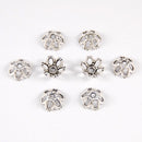30 Piece Antique Silver Alloy Filigree Flower Beads Caps Jewelry Findings Accessories 11x5mm