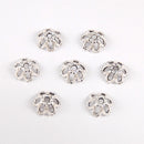 30 Piece Antique Silver Alloy Filigree Flower Beads Caps Jewelry Findings Accessories 11x5mm