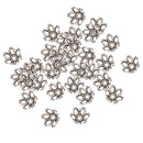 30 Piece Antique Silver Alloy Filigree Flower Beads Caps Jewelry Findings Accessories 11x5mm